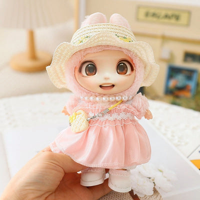5PCS set cute hat shoes doll clothes outfit for 15-17cm LABUBU doll accessories