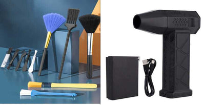 Mini Turbo Violent Fan Dust Blowing Product information: Color: gray, black Material: chewing gum Additional features: multi-function Specification: 120W Style: Mini