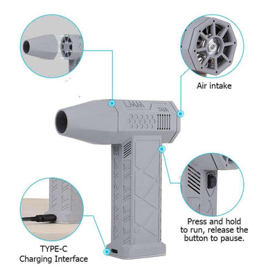 Mini Turbo Violent Fan Dust Blowing Product information: Color: gray, black Material: chewing gum Additional features: multi-function Specification: 120W Style: Mini