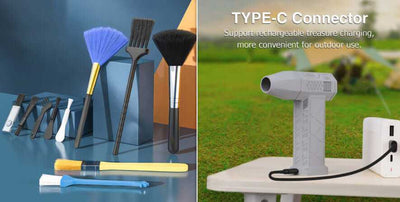 Mini Turbo Violent Fan Dust Blowing Product information: Color: gray, black Material: chewing gum Additional features: multi-function Specification: 120W Style: Mini