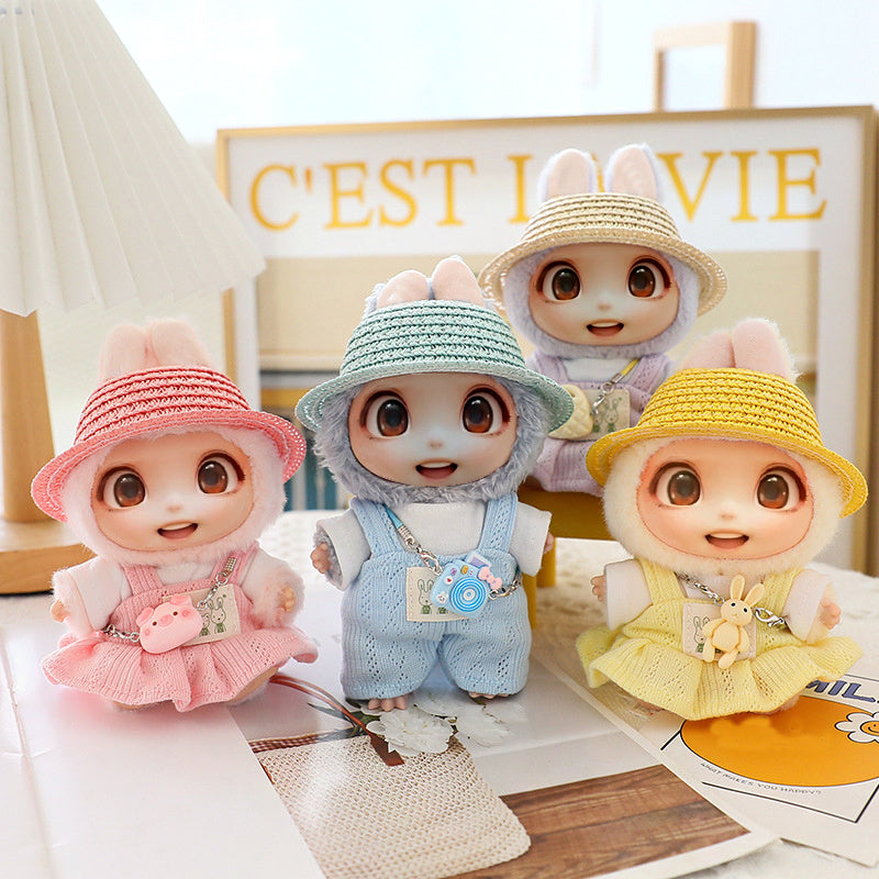 Set of 5 cute hat shoes doll clothes outfit accessories for 15cm-17cm LABUBU dolls