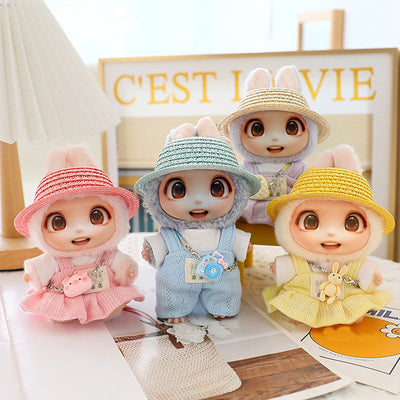 Set of 5 cute hat shoes doll clothes outfit accessories for 15cm-17cm LABUBU dolls