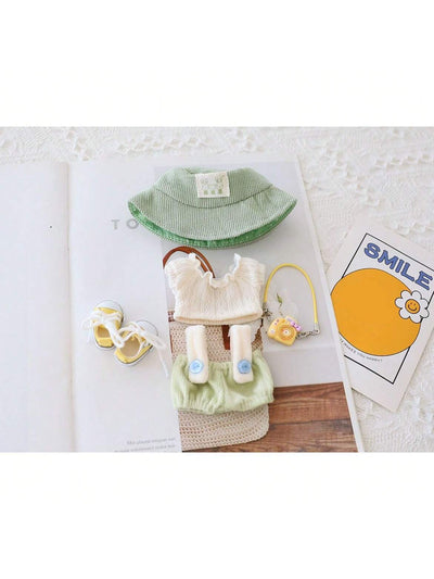5PCS-Set cute hat, shoes, and clothes outfit for LABUBU 15-17cm dolls, adorable doll dress-up accessories